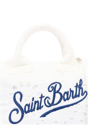White Sangallo Cotton Mini Ruffle Vanity Bag SAINT BARTH KIDS | VAMI01800434L